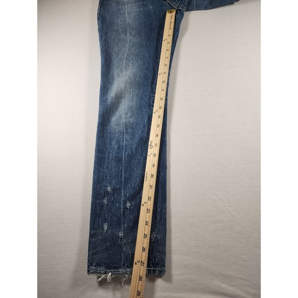 Helmut Lang High Rise Crop Slim Jeans Light Jackhammer Wash Distressed W Size 26 - Picture 3 of 15
